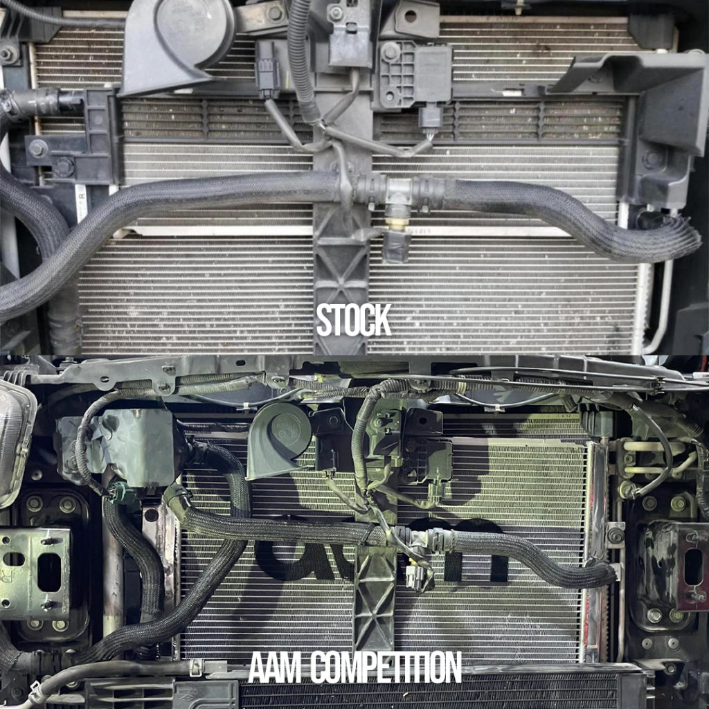 AAM Competition by CSF Infiniti Q50 & Q60 High Capacity Heat Exchanger vs Stock OEM Factory